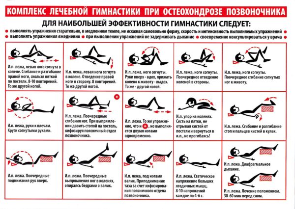 Комплекс гимнастики при грыже и остеохондрозе